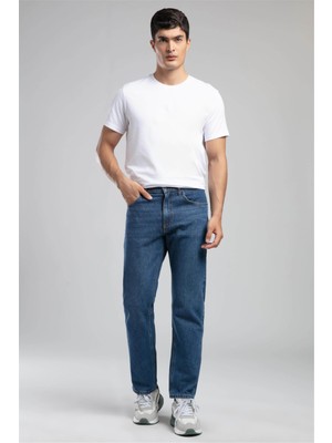 Lee Cooper Rico Yüksek Bel Düz Kesim Düz Paça Mavi Erkek Jean Pantolon
