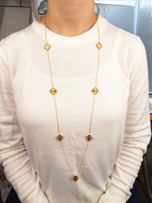 Duru Aksesuar Çelik Gold Renk Marka Model Yonca KOLYE(100CM)