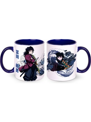 Define Moyas Demon Slayer Giyu Porselen Kupa Bardak – Anime Tasarım – Çift Taraflı Baskı