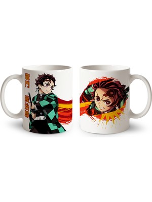 Define Moyas Demon Slayer Tanjiro Porselen Kupa Bardak – Anime Tasarım – Çift Taraflı Baskı