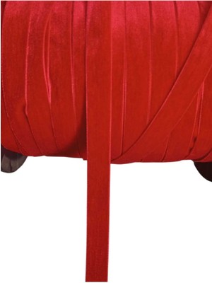 Özel Lastik 1,5 cm Kırmızı Kadife Kurdele 3 Mt, Paketlik Kurdele, Hediye Paketi Kurdele, Yılbaşı Kurdele