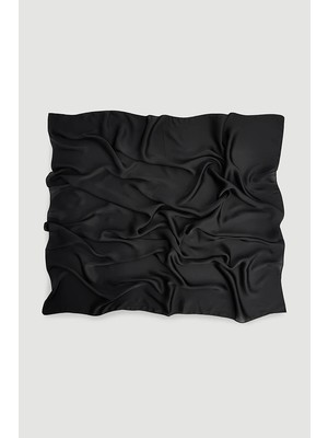 Gusto Düz Renk Büyük Fular - Siyah