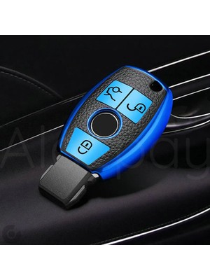 Alazpay Mercedes A B C E S G Serisi Gl Gla Glc Cla Cls Amg Deri Görünüm Tpu Anahtar Kılıfı