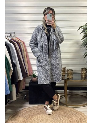 Modanı Seç Kapüşonlu Pelüş Teddy Kırçıklı Buklet Hırka – Yumuşak Dokulu, Oversize Rahat Kesim 40-60 Beden