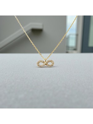 Nova Grup Sonsuzluk Figürlü Zirkon Taşlı 14 Ayar Altın Kolye