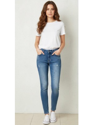 St.Poll Skinny Likralı Düşük Bel Ekstra Esnek Kot Pantolon-S Jeans