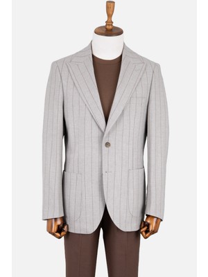 HC MEN CLASSIC Erkek Açık Gri Blazer Ceket