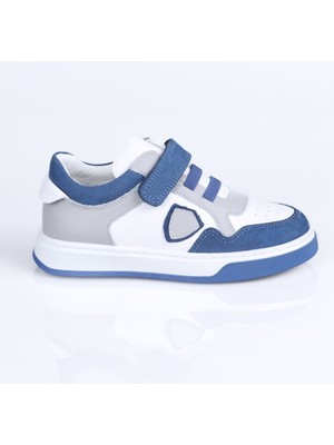 World Kids 2406 Hakiki Deri Spor Ayakkabı P. Beyaz-Pudra - 26