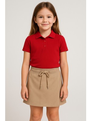 Belirtilmemiş yoyo marka Bej Renk Ilkokul Kız Çocuk Keten Şort Etek %97 Pamuk, Bej Renk, ilkokul Okul Eteği