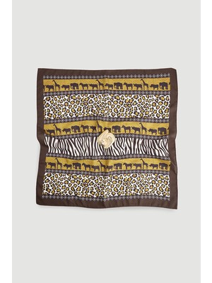 Gusto Aksesuarlı Hayvan Figürlü Fular - Kahverengi