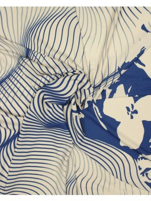 Sardo Kumaş Soyut Desenli Dijital Baskılı Şifon Saten Kumaş / En 1,50 cm - Elbise , Perde ve Kırlent