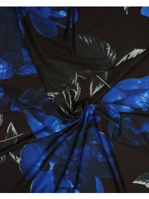 Sardo Kumaş Çiçek Desenli Dijital Baskılı Şifon Saten Kumaş / En 1,50 cm - Elbise , Perde ve Kırlent