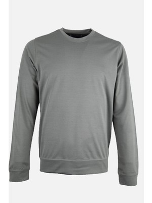 HC MEN CLASSIC Erkek Haki Bisiklet Yaka Sweatshirt