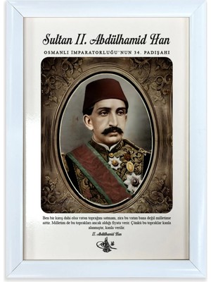 And Abdülhamit Han Portre – Mdf Üzerine Uv Baskı Çerçeveli Tablo Sanatsal Modern Duvar Dekoru