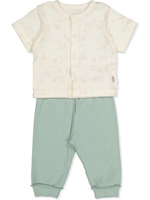 Bebetto Organik Raporlu Interlok Patiksiz Mini Pijama (Organıc Farm) Mint