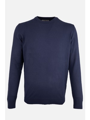 HC MEN CLASSIC Erkek Lacivert Bisiklet Yaka Triko Kazak