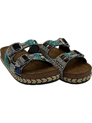 Pienn Anatomik Rahat Taşlı Boncuklu Kadın Terlik