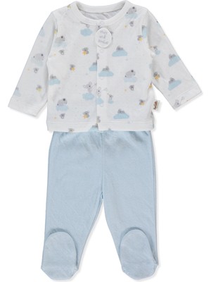 Bebetto Organik Süprem Double Patikli Pijama Takımı (Organıc Stars And Koalas) Mavi