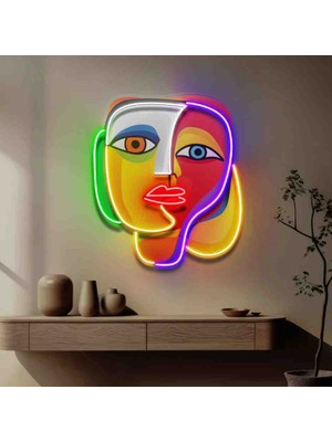 Kamer Neon LED Işıklı Pop Art Sanatsal Tablo