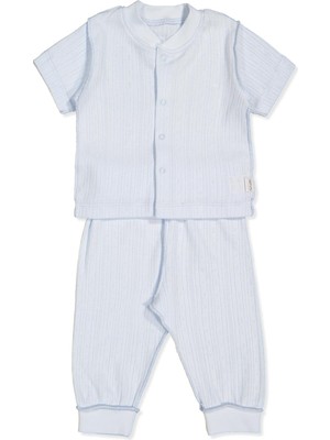 Bebetto Dış Dikiş Ajurlu Patiksiz Mini Pijama (Basıc/25) Mavi