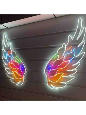 Kamer Neon LED Işıklı Melek Kanadı 5