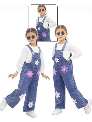 Miviko Kız Çocuk Slupet Takımı Alt Badi Üst Yumuşak Kot Slopet Pamuk Kumaş ve Esnek