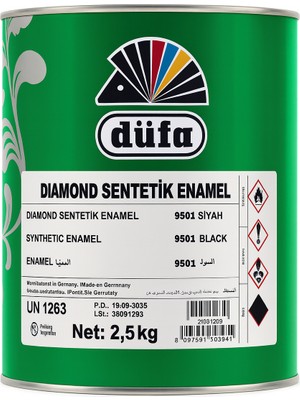 Düfa Diamond Sentetik Enamel Boya Siyah 2.5 kg – Yüksek Kapatıcılık, Parlak Dayanıklı Son Kat Metal Ahşap Boyası – Profesyonel Kalite Sentetik Boya