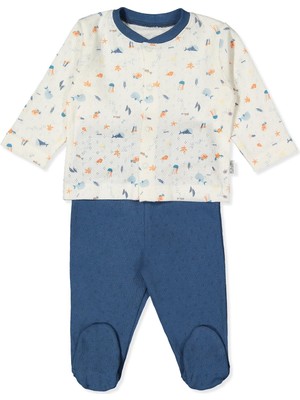 Bebetto Ajurlu Patikli Pijama Takımı (Shıp Boy) Lacivert