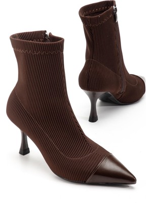 Suins Shoes Suins Elaris Model Premium Model Kadın Siyah Bot 7,5 cm Topuk Yüksekliği