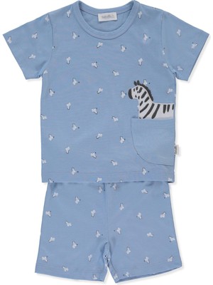 Bebetto Süprem Pijama Takımı 2li (Sweet Pyjamas/25-Walkıng Zebras) Mavi
