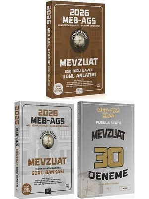 Anla Kazan Yayınları Cba 2026 Meb-Ags Mevzuat Konu Anlatımı + Soru Bankası + 30 Deneme 3 Lü Set Pusula Serisi