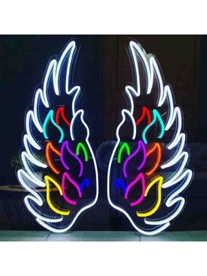 Kamer Neon LED Işıklı Melek Kanadı 6