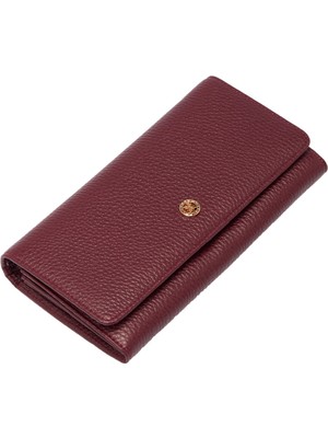 Tergan Bordo Hakiki Deri Kadın Cüzdan - S1CB00005818-M71