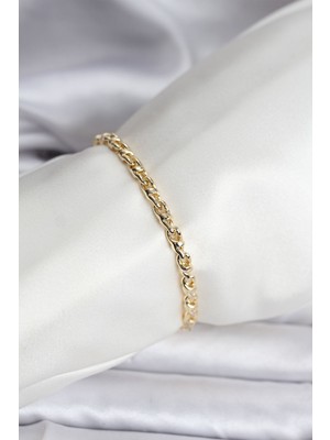 Mç Plus 14K Gold Renk Kaplama Zincir Model Kadın cm Bileklik