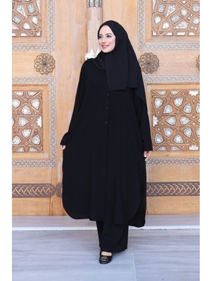 Bym Fashion Düğmeli İkili Takım 6057 Siyah