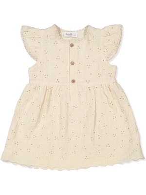 Bebetto Dokuma Elbise (Natural Vıolet) Ekru