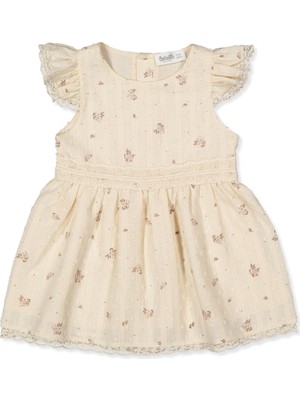 Bebetto Dokuma Elbise Baskılı (Elegant) Koyu Ekru