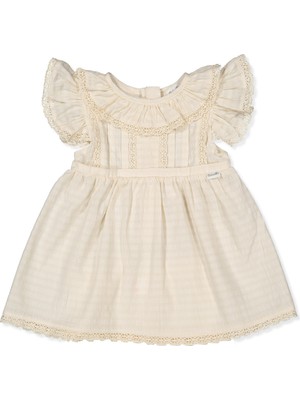 Bebetto Dokuma Elbise (Crınkle) Koyu Ekru