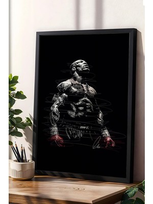 Satürn Design Mike Tyson Çerçeveli Tablo Boksör Tablosu - Estetik Poster