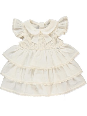 Bebetto Dokuma Elbise (Crınkle) Ekru