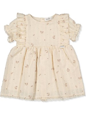 Bebetto Dokuma Elbise Baskılı (Elegant) Koyu Ekru