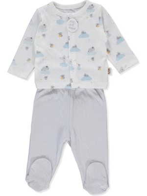 Bebetto Organik Süprem Double Patikli Pijama Takımı (Organıc Stars And Koalas) Gri