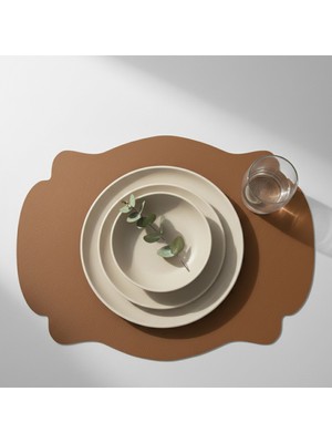 Grand Fine Art 2 Adet Deri Dikdörtgen Amerikan Servis 33X44 cm Simetrik Desenler Serisi 120