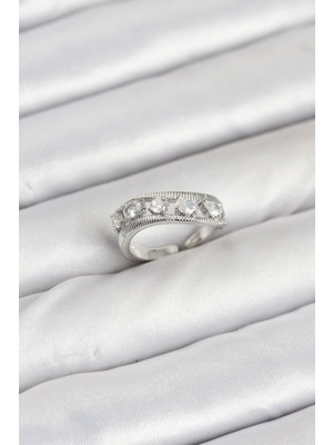 Vice Avm Pirinç Gümüş Renk Zirkon Taşlı Kadın Yüzük EB-53-vice/(1395) 2928