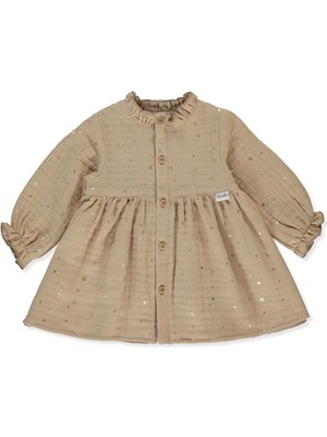 Bebetto Müslin Elbise (Shınıng Stars) Bej