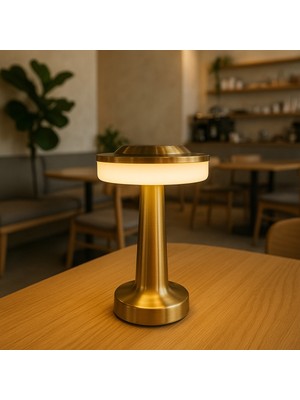 Empressco 3 Renkli Kablosuz Mantar Masa Lambası, Dekoratif ve USB Şarjlı, Şık Tasarım