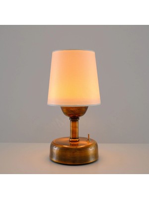 Empressco Bej Masaüstü Pilli LED Abajur, Şık ve Kullanışlı Aydınlatma Ürünü