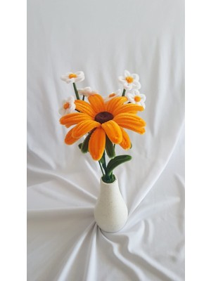 Badem Hediyecilik Vazoda Ayçiçeği Aranjmanı