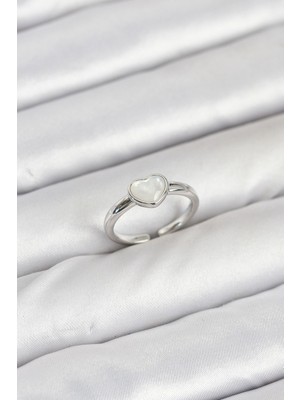 Vice Avm Pirinç Gümüş Renk Kalpli Kadın Yüzük EB-53-vice/(1395) 2936