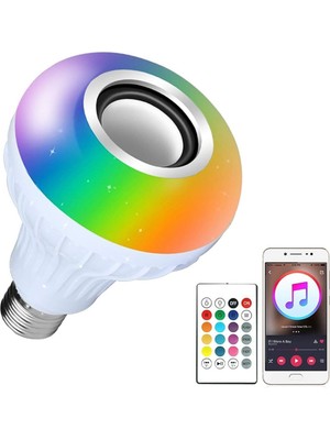 Empressco Renkli Rgb Ledli Bluetooth Hoparlör ve Mp3 Çalar Ampul, Kumandalı, Şık ve Fonksiyonel